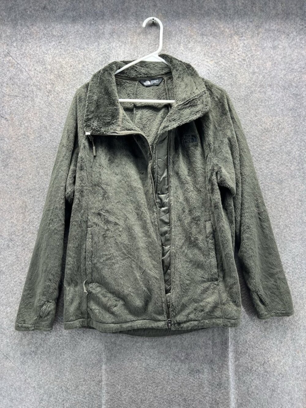 The North Face Jacket Womens Large Green Fleece Full Zip Collared Pockets